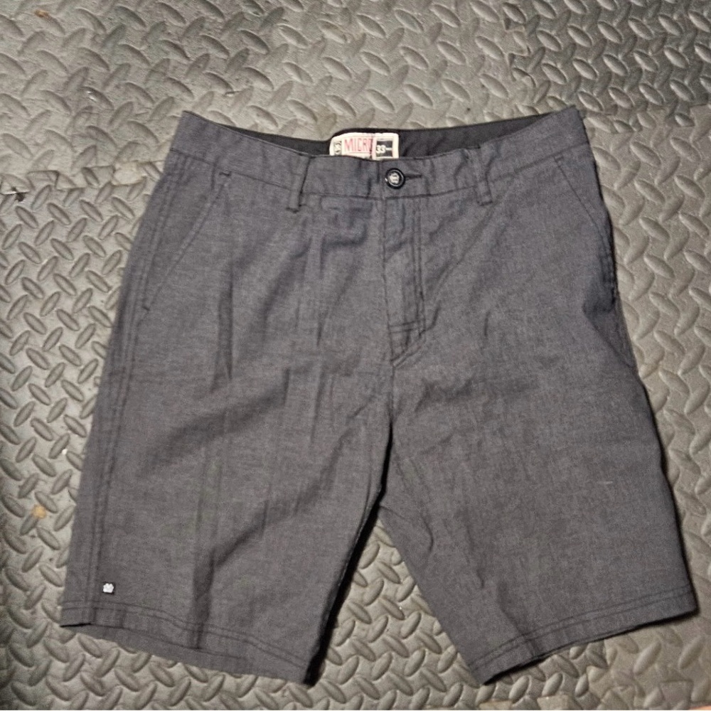 Micros Charcoal Flat Front Shorts